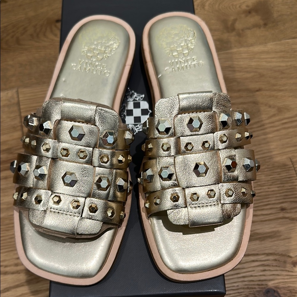 Vince Camuto Gold Studded Sandals